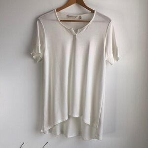 Soft Surroundings ivory hi-Lo knit top